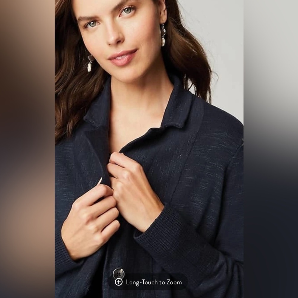 J.Jill Women L Green Textured Sweater-Jacket - Picture 8 of 16